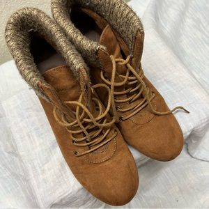 Brown suede boots. Free shipping. Offers welcome! Donating soon!